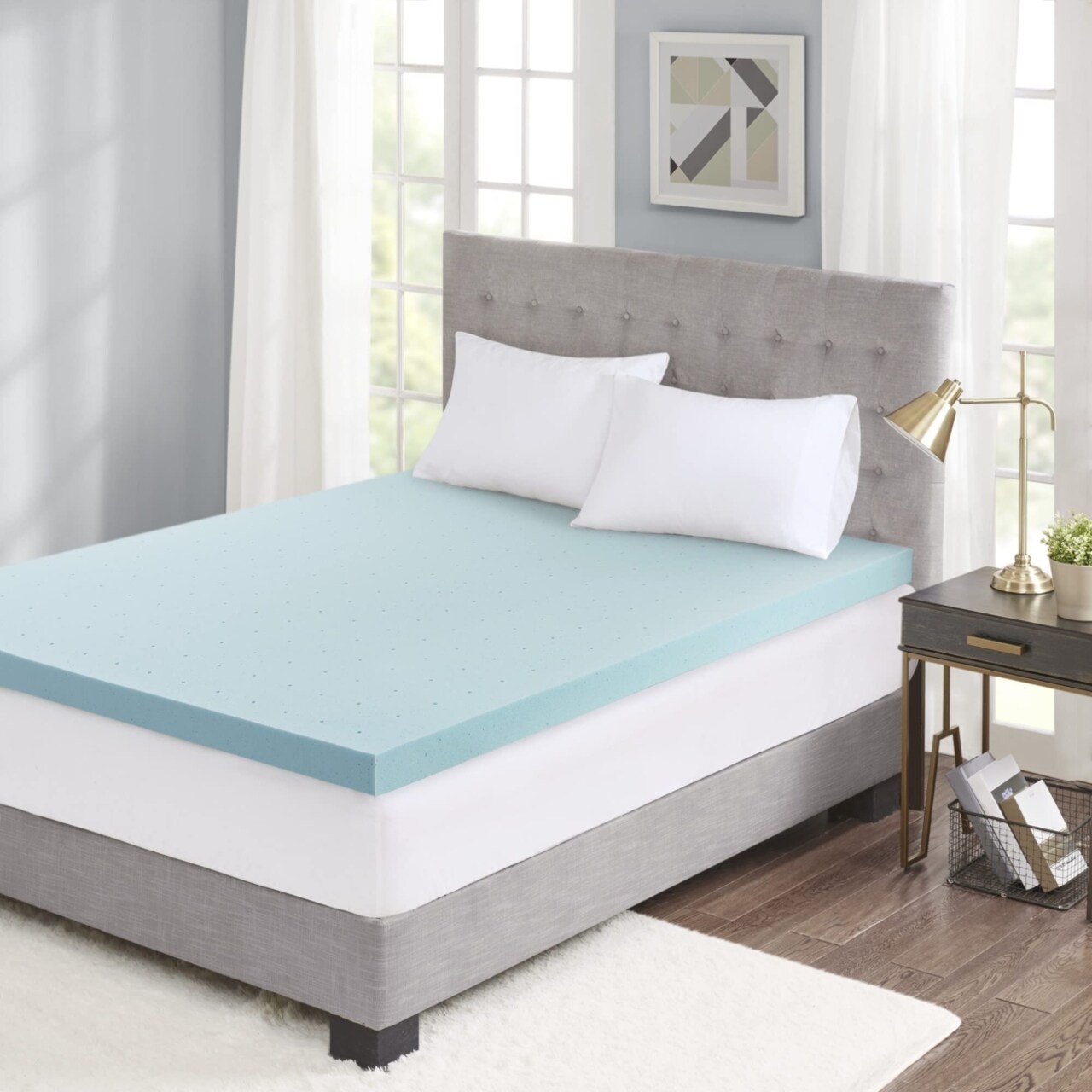 Sleep Philosophy JLA Home Flexapedic by 3-inch Gel Memory Foam Mattress Topper with Cover Twin